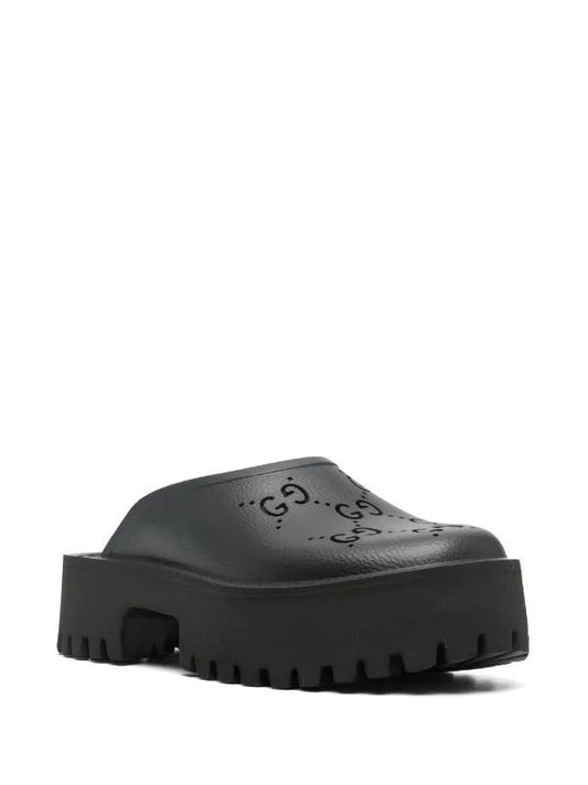 GUCCI PERFORATED GG PLATFORM MULES