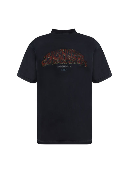 BALENCIAGA LUNAR NEW YEAR DRAGON COTTON GRAPHIC T SHIRT